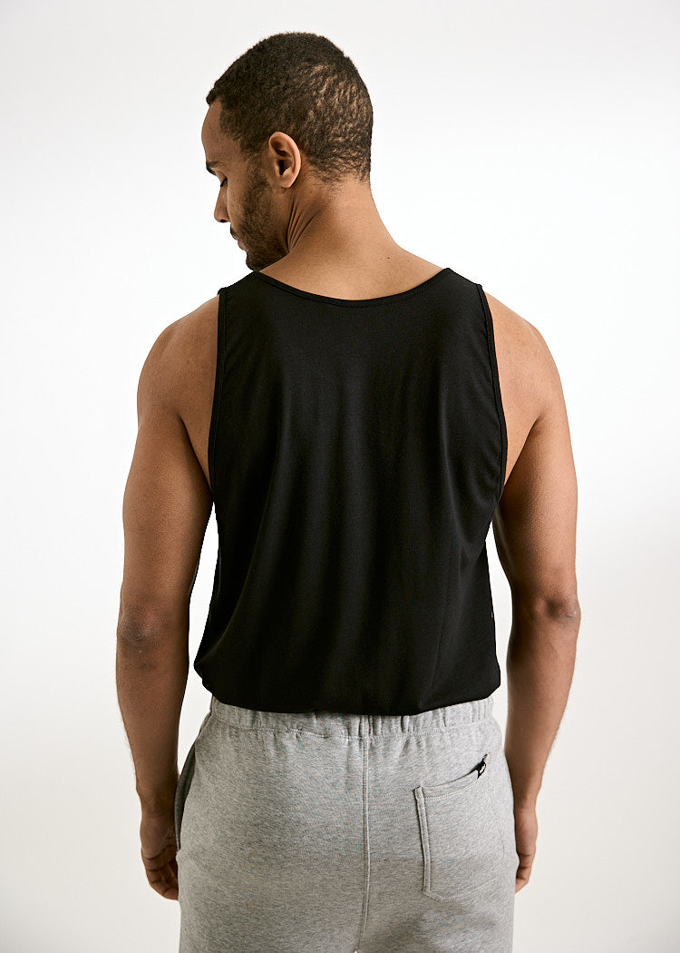 Wijld Michel Black Herren Tank Top Schwarz Brusttasche