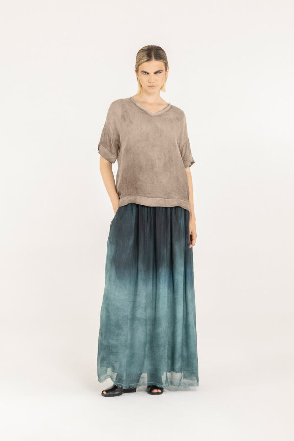 Sanctamuerte T-Shirt Ampia Shirt V-Ausschnitt Weit