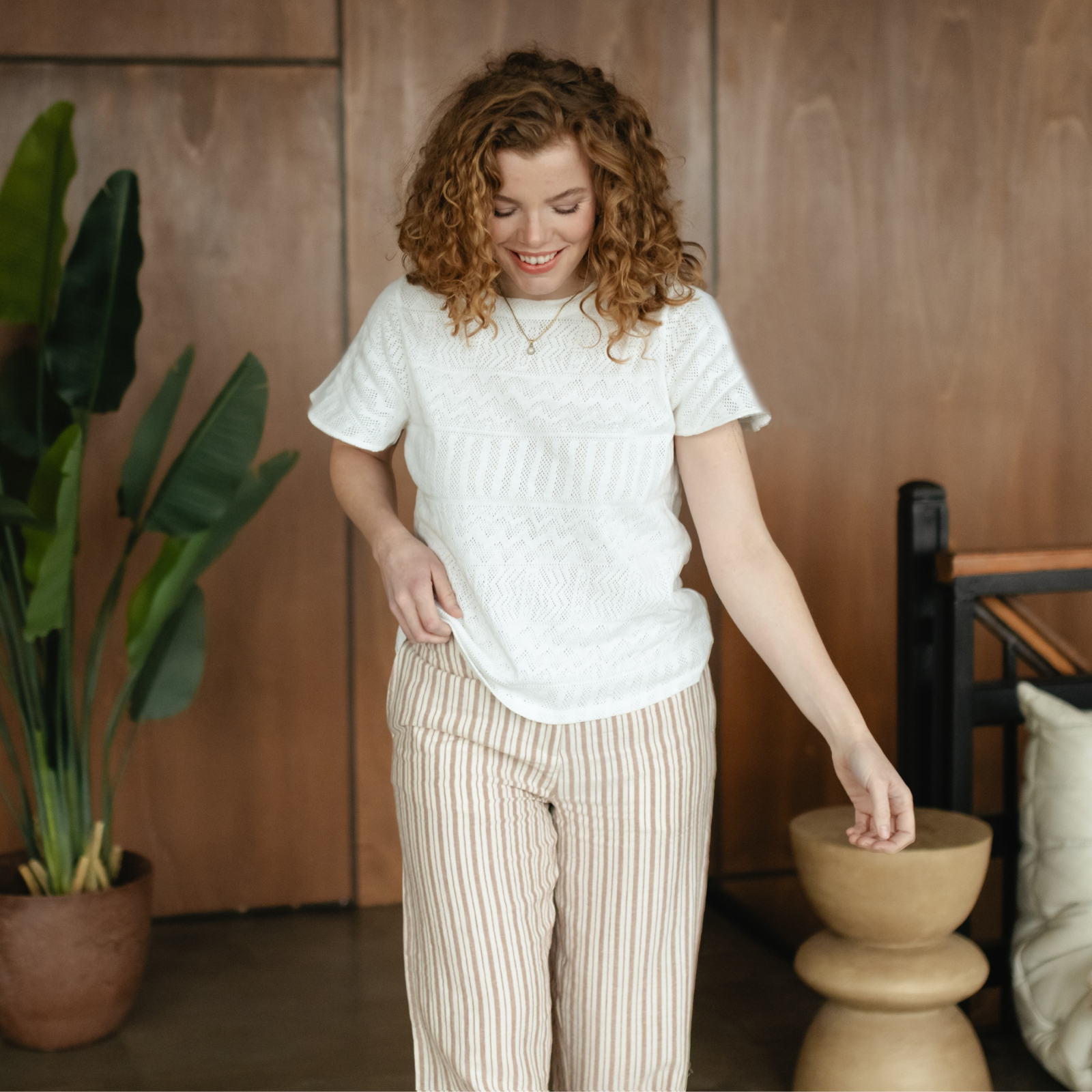 Nordlicht Elma Strick T-Shirt Jacquard Gr. S