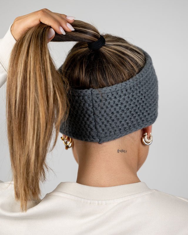 NIKIN TreeHeadband Knitted Fleece Stirnband Steel Blue