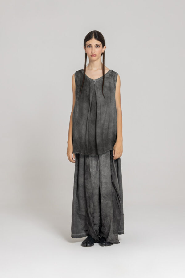 Sanctamuerte Top Tank Top Girocollo Musselin Baumwolle