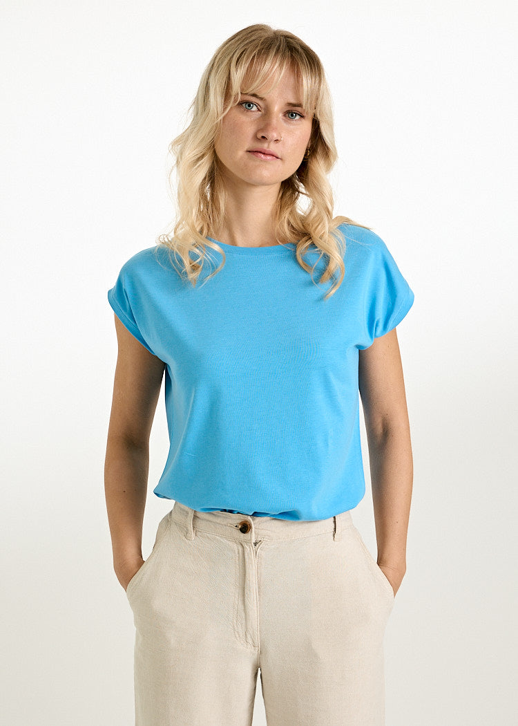 Wijld Woodshirt Elena Damen Shirt Azure Blue Lyocell