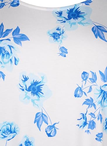 Zizzi T-Shirt Viskose Rundhals Blumenprint Große Größen 42–60