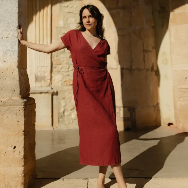 NORDLICHT Emelie Leinen Wickelkleid Sommer
