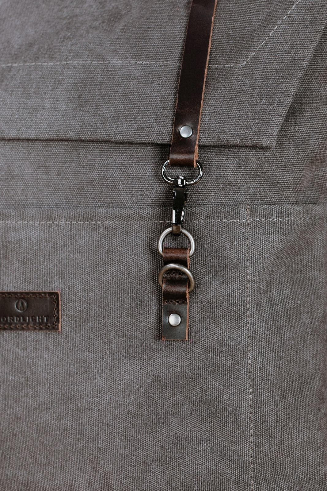 NORDLICHT Accessoires Rucksack Jonte grau Echtleder Segeltuch