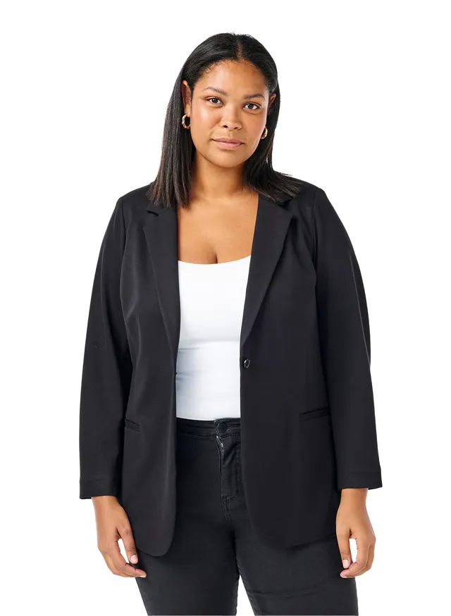 Zizzi Blazer Stretch Gr. 42 Große Größen Viskose 1-Knopf