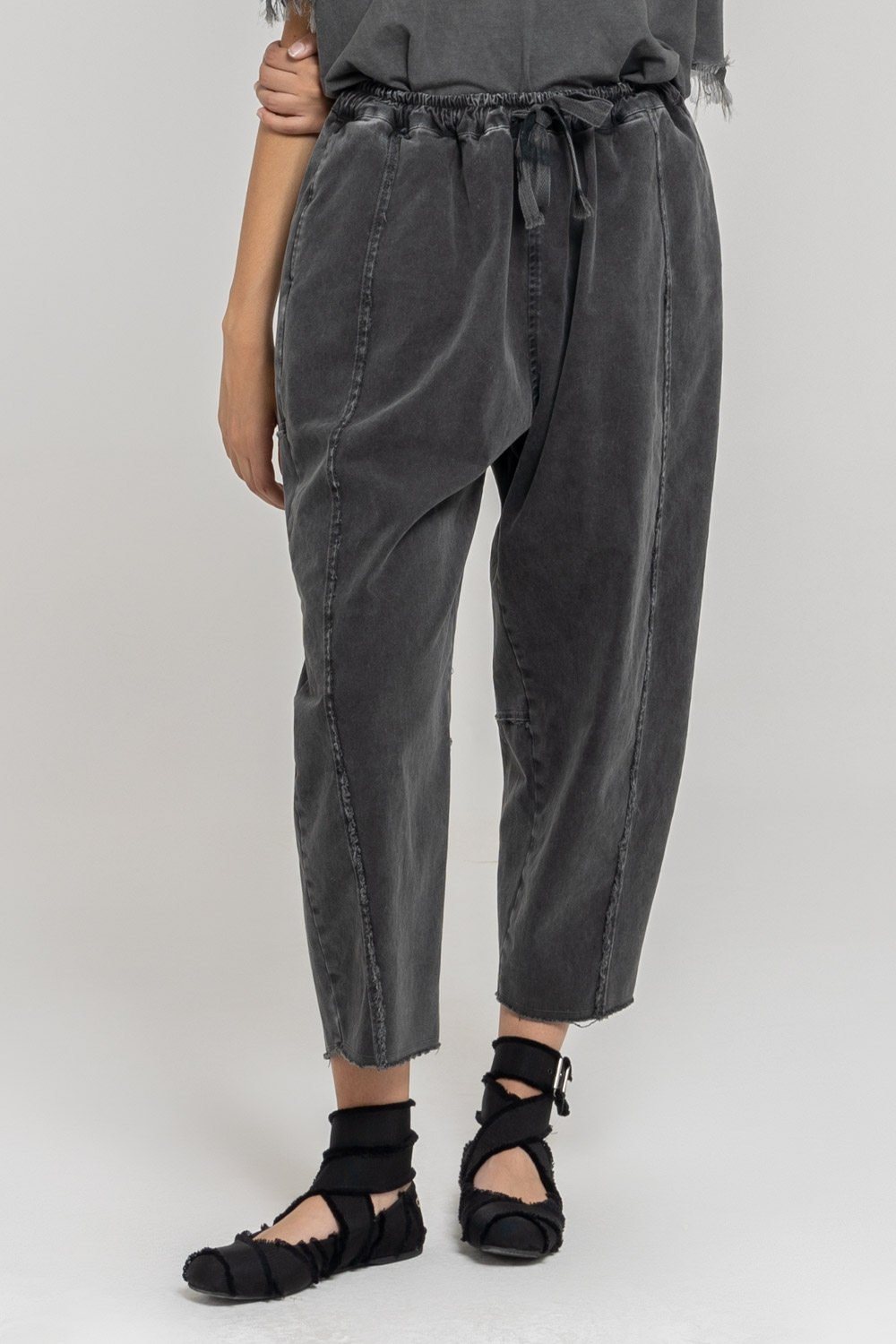 Sanctamuerte Pantaloni Semi Beggy Hose Baumwolle weit