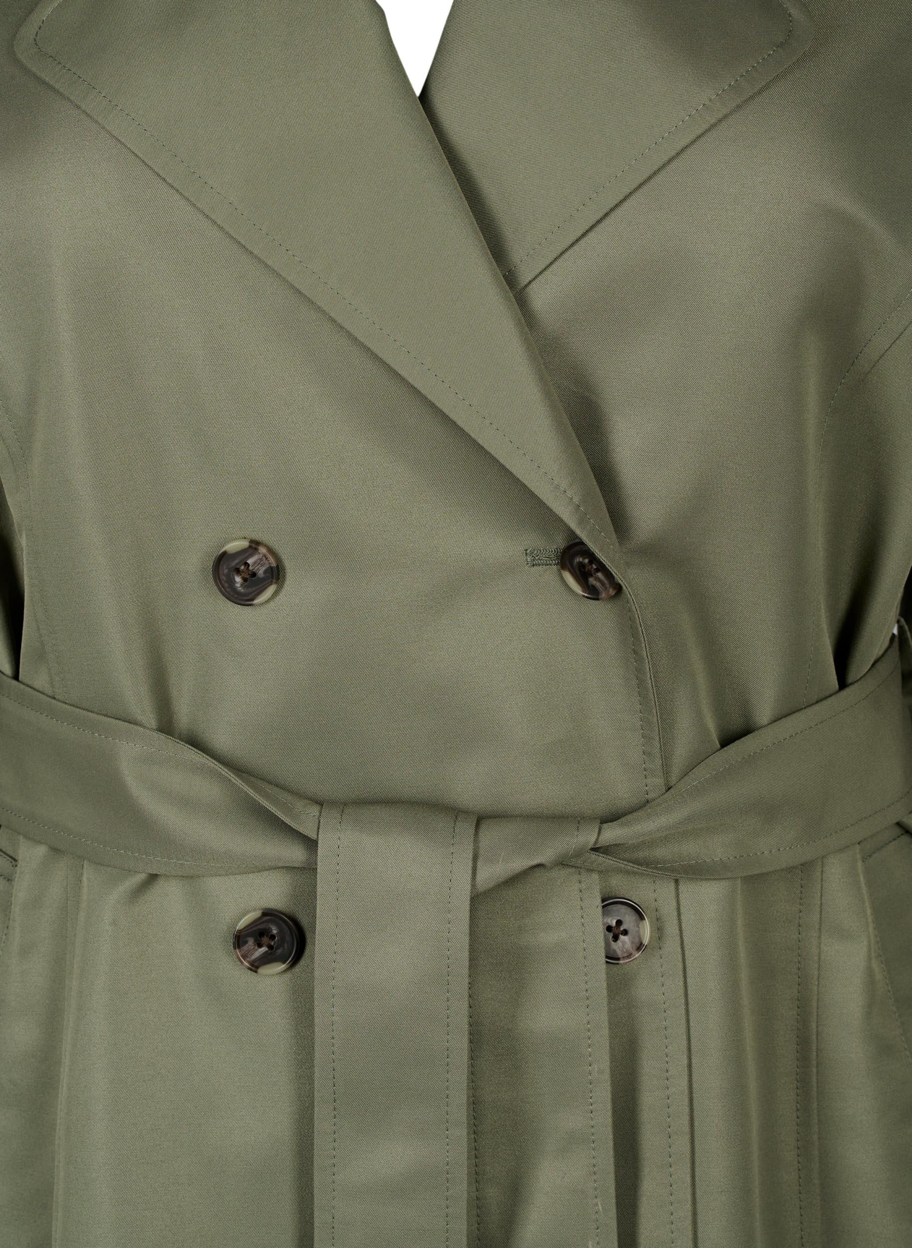 Zizzi Trenchcoat Kurz Gürtel Große Größen 42-60