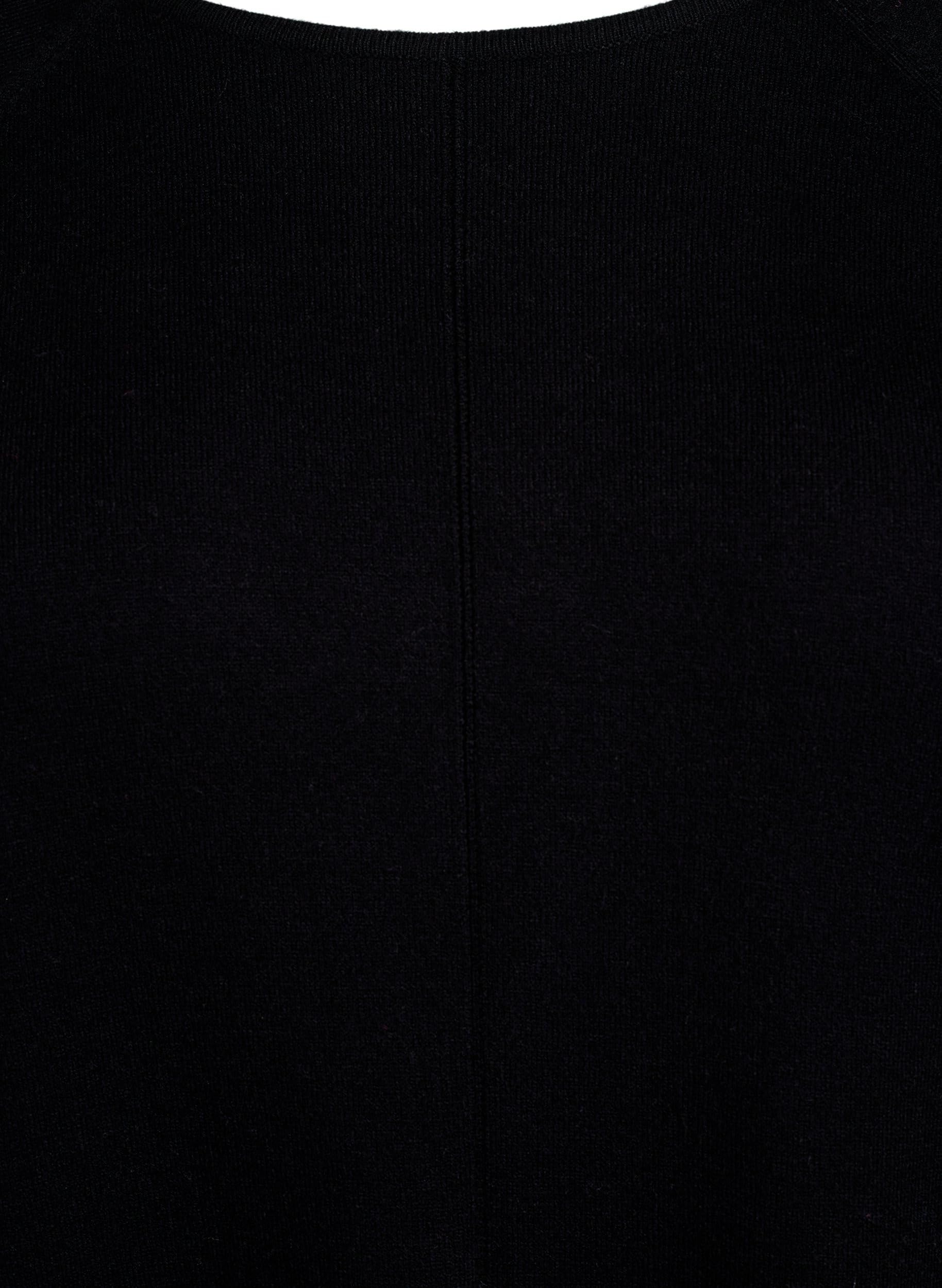 Zizzi Dresses Strickkleid Rundhals Schlitz Black große Größen