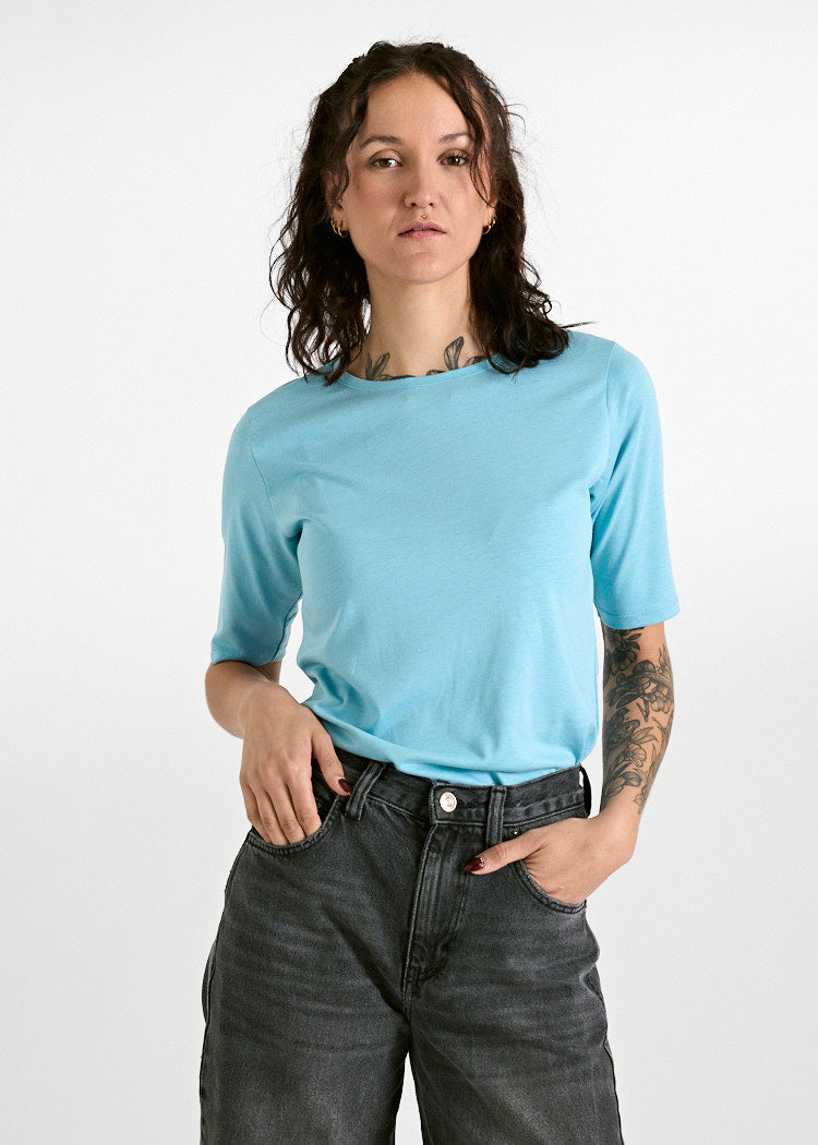 Wijld Lola Woodshirt T-Shirt Damen Milky Blue Holz