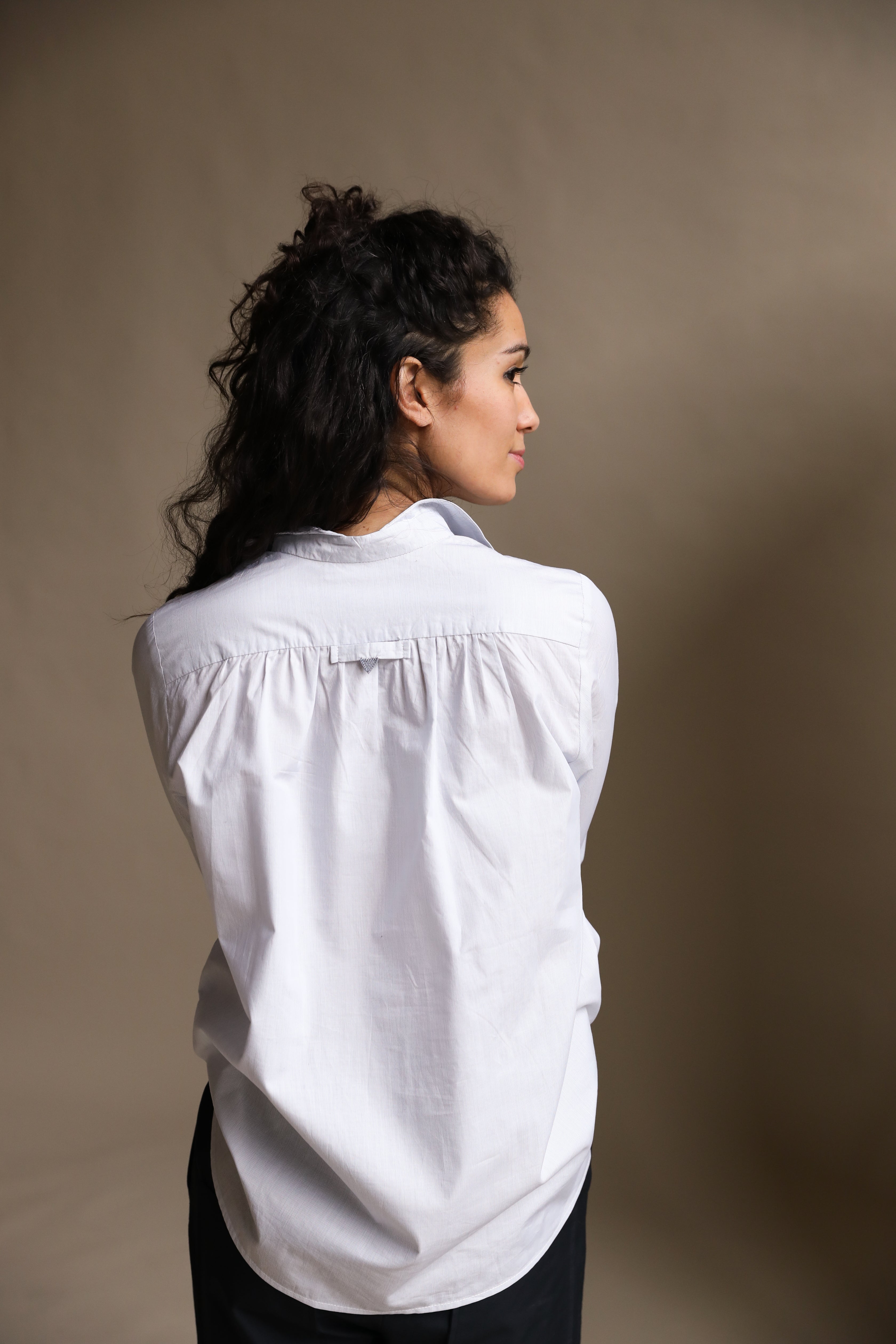 Christiane Strobel YUMI Hemdbluse Bio-Baumwolle Nadelstreifen
