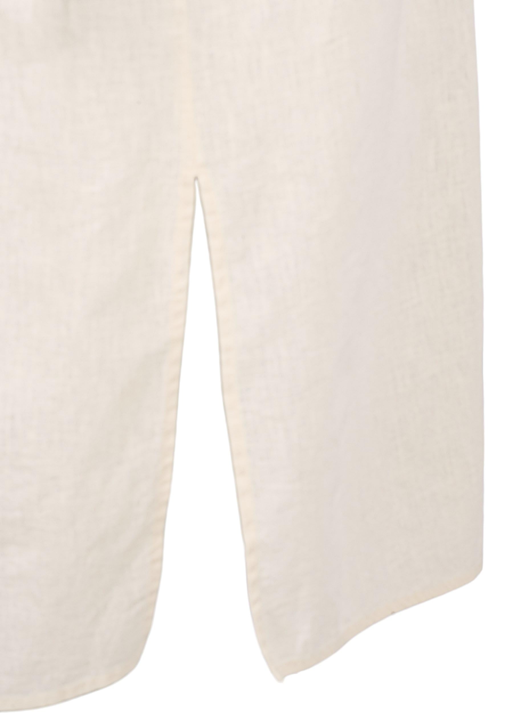 Zizzi Blouses Hemd Lang Baumwolle-Leinen Kurzarm
