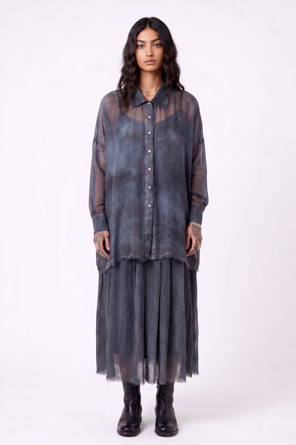 Sanctamuerte Camicie Boxy Bluse Viskose-Seide oversize