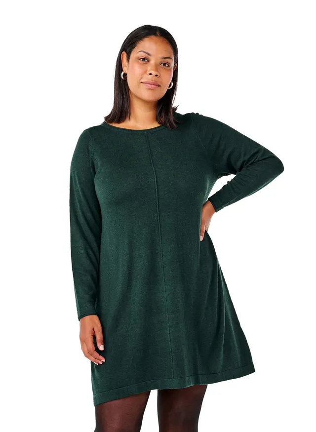 Zizzi Dresses Strickkleid Baumwolle Viskose Langarm