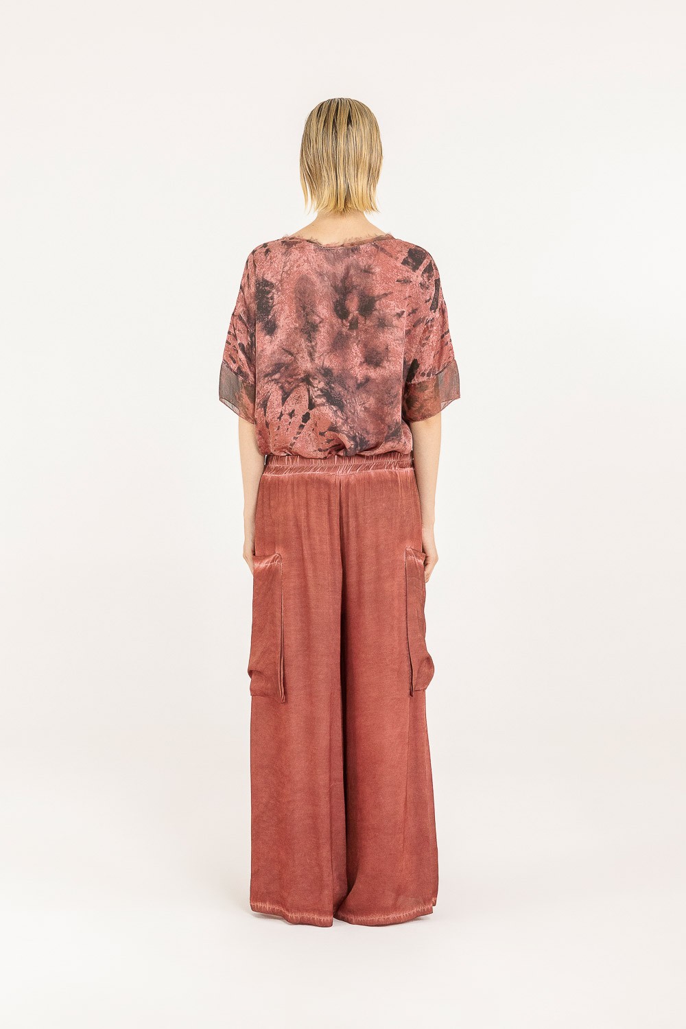 Sanctamuerte Pantaloni Palazzo Cargo Hose Viskose