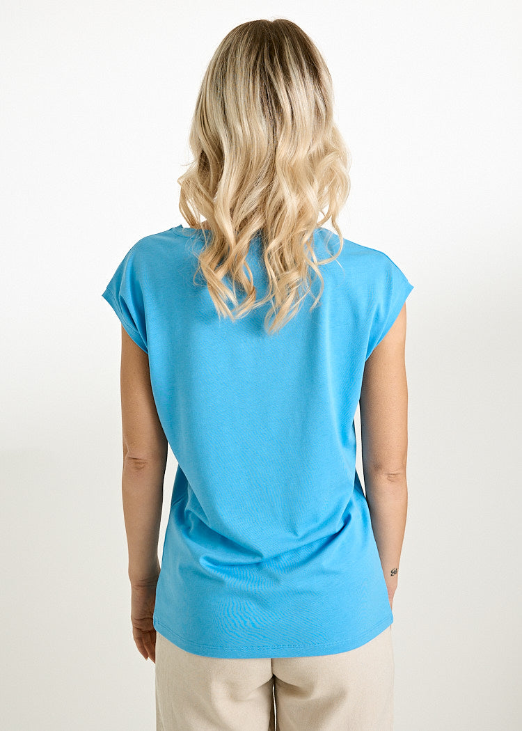 Wijld Woodshirt Elena Damen Shirt Azure Blue Lyocell