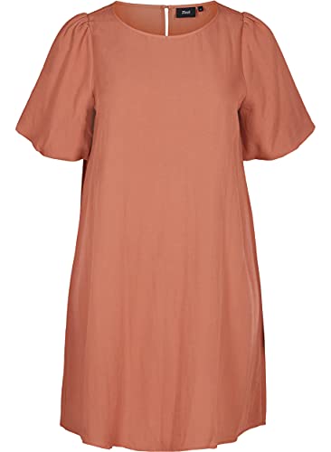 ZIZZI Dresses A-Linie Kleid Kurzarm Viskose Rundhals Knopf