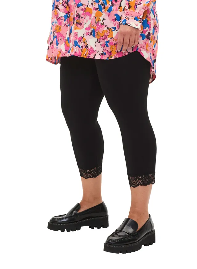 ZIZZI 3/4 Leggings Spitze Viskose Gr 50-52 Große Größen
