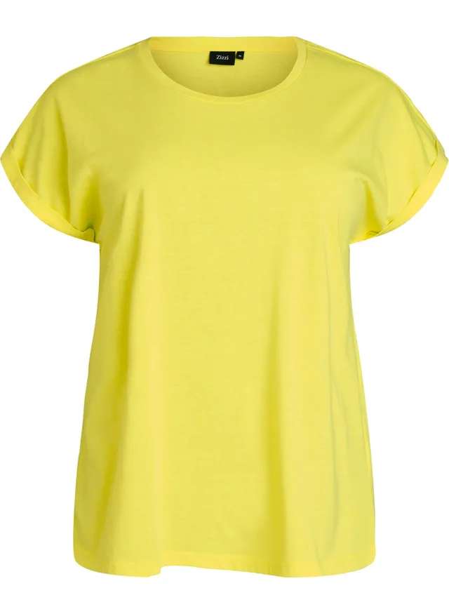 Zizzi T-Shirts Neon T-Shirt Baumwolle Große Größen