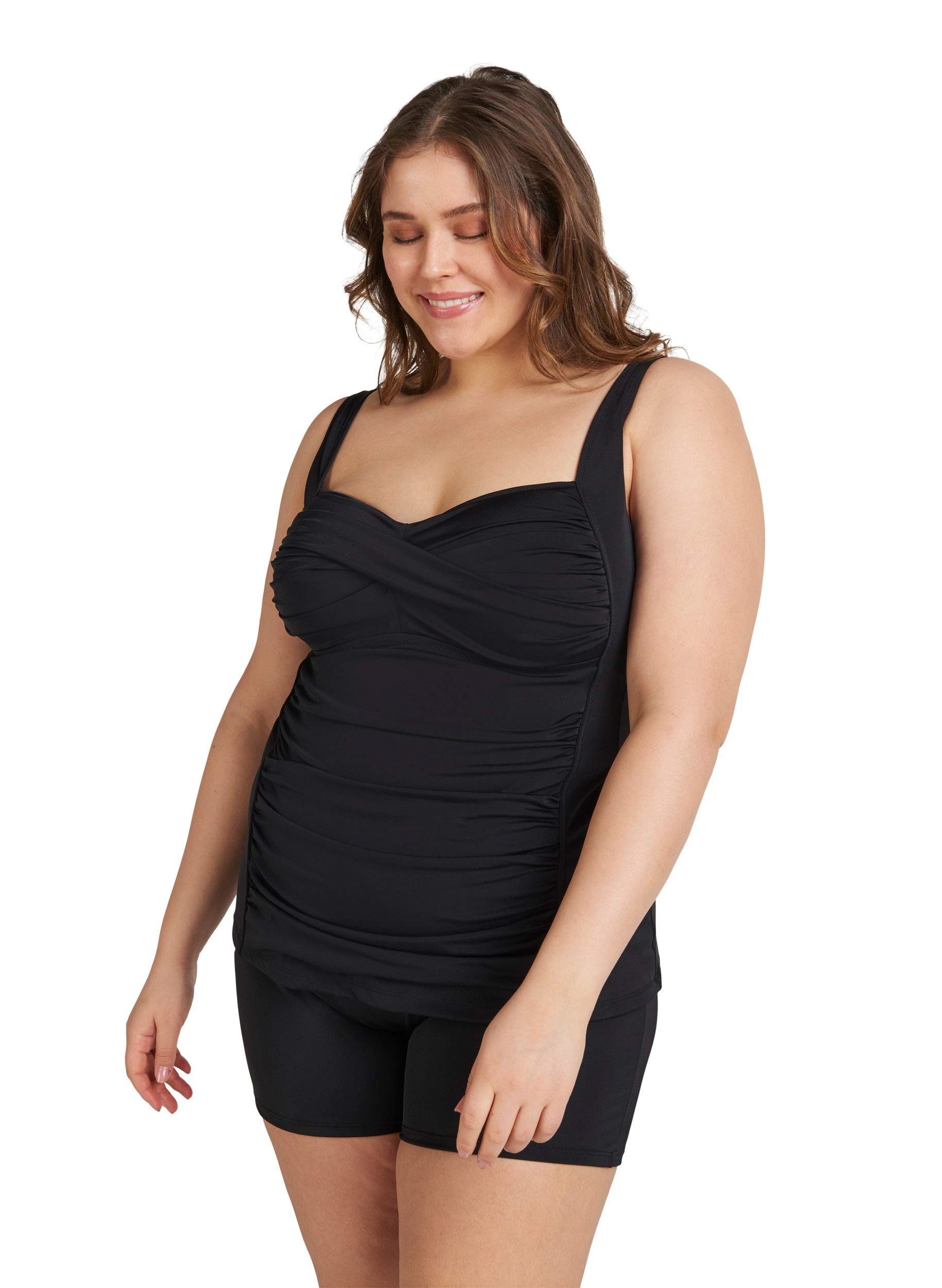 Zizzi Swim Tankini Bademode Top Schwarz 46-48