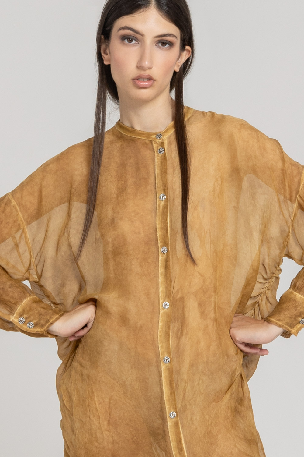 Sanctamuerte Abiti Chemisier Hemdkleid Viskose Seide