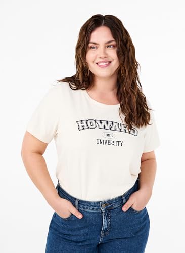Zizzi T-Shirt Baumwolle Text normale Passform 42-60