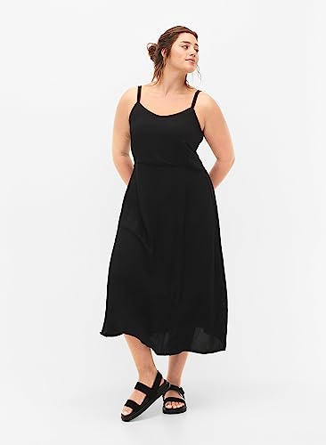 Zizzi Dresses Midikleid Viskose Träger einfarbig