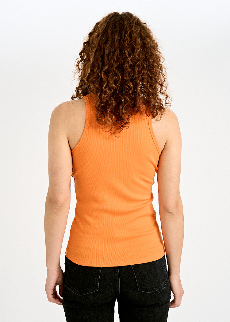 Wijld Tank Top Irene Damen Top Orange Rippe Elasthan