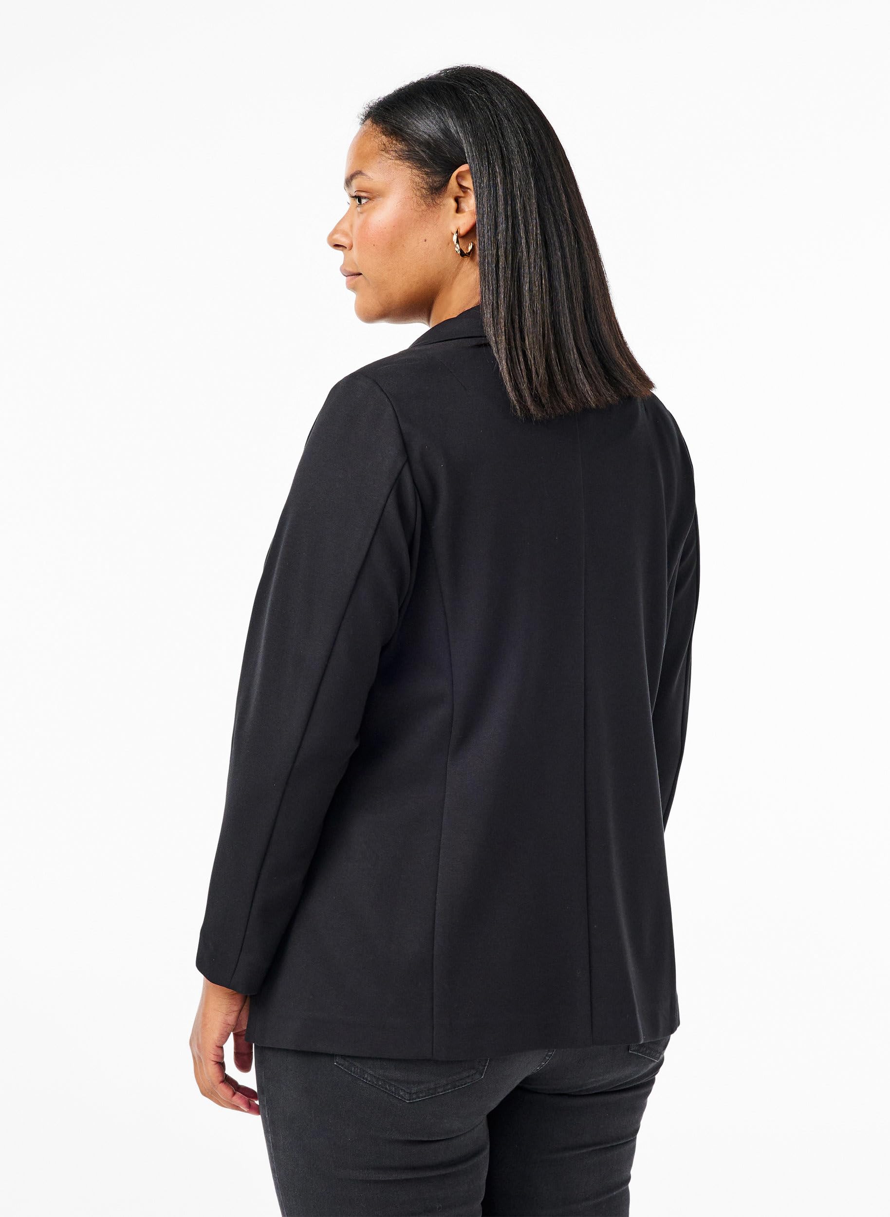 Zizzi Blazer Stretch Gr. 42 Große Größen Viskose 1-Knopf