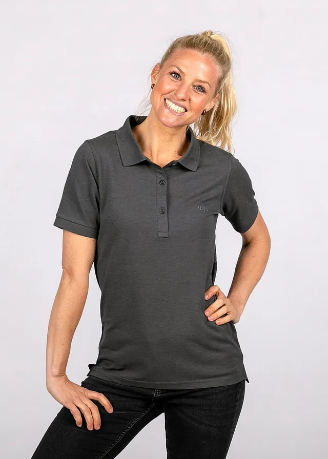 Wijld Polo-Shirt Damen Dark Gray Holz Lyocell