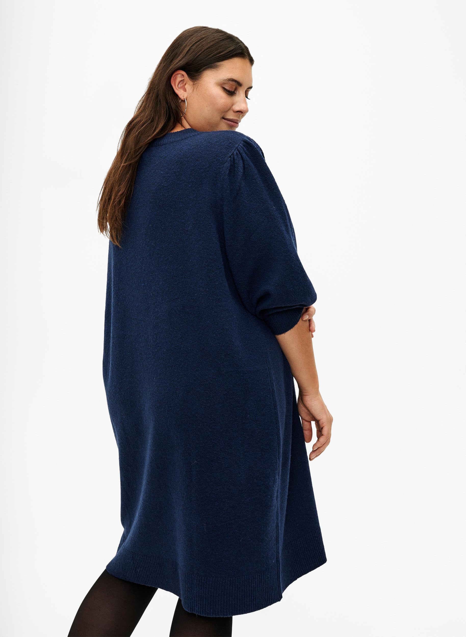 Zizzi Dresses Strickkleid Melange 3/4-Arm S 42/44