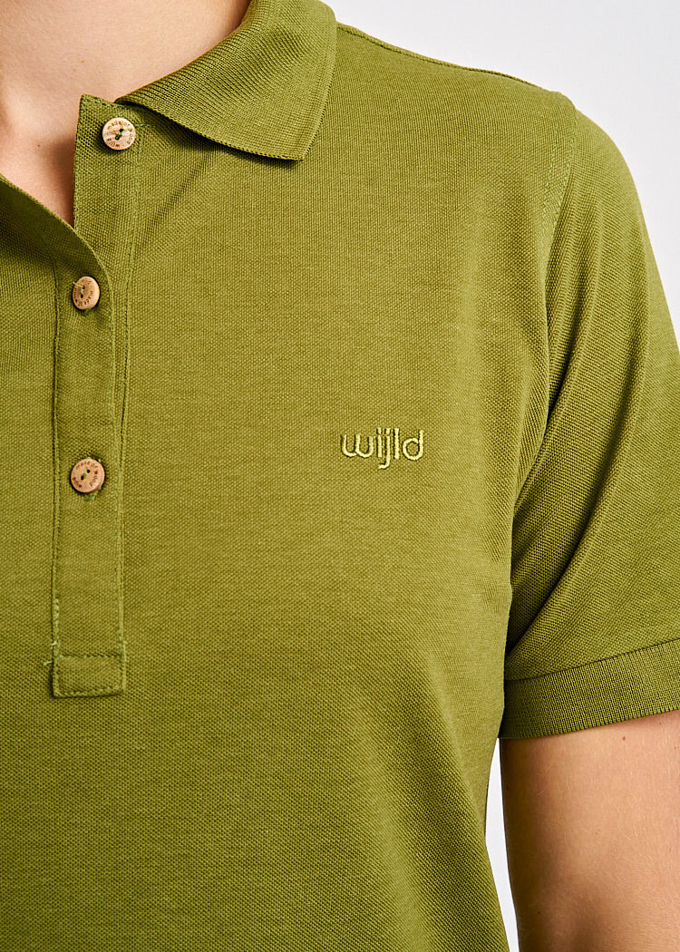 Wijld Polo-Shirt Olive Damen Poloshirt oliv