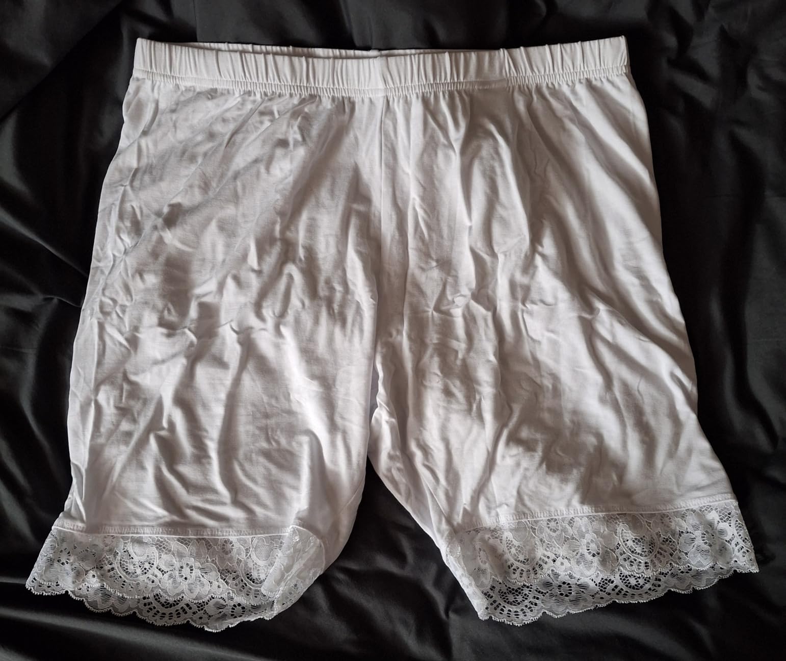 Zizzi Radlerhose Spitze Hohe Taille Schwarz Damen