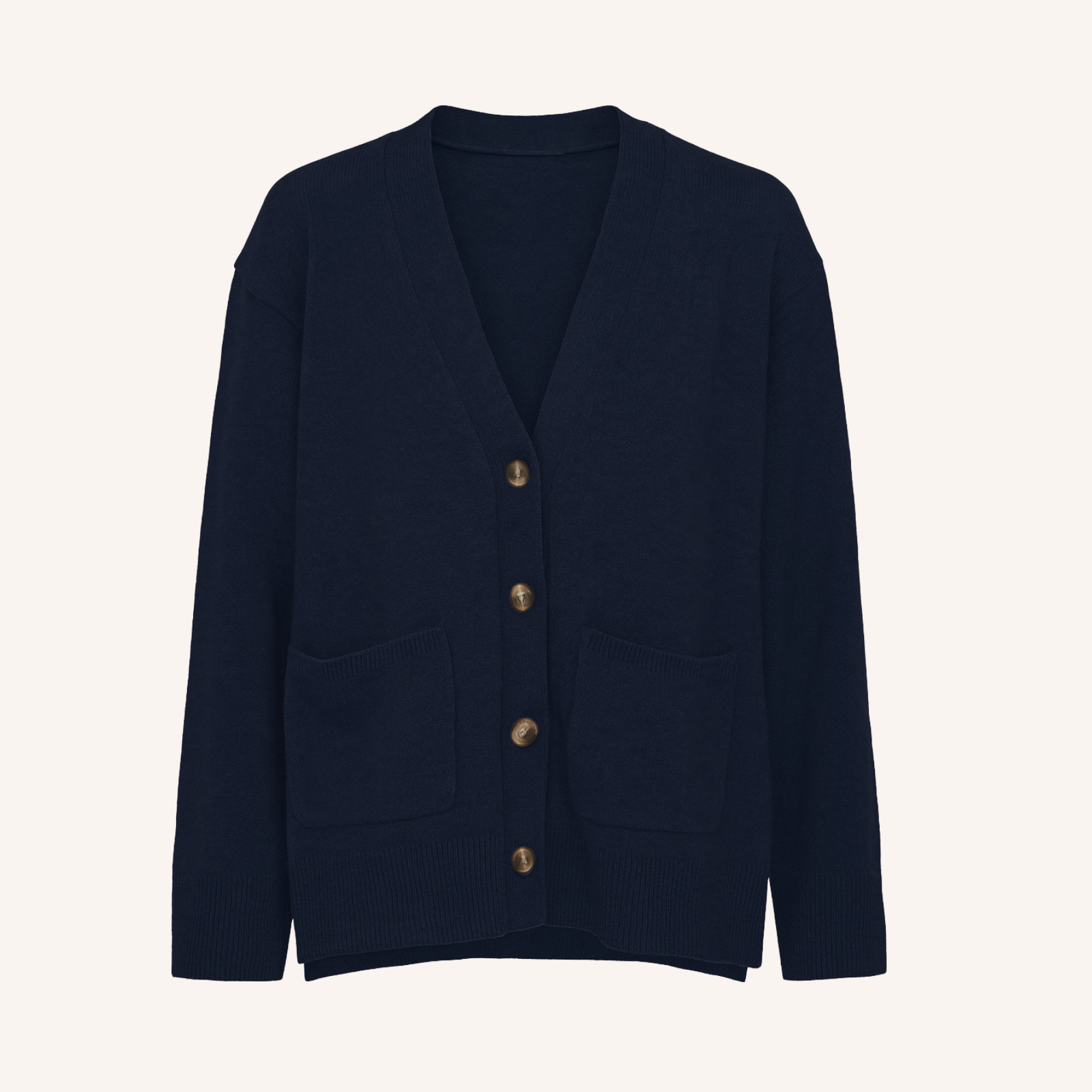NORDLICHT Milla Woll-Cardigan recycelte Wolle Marineblau