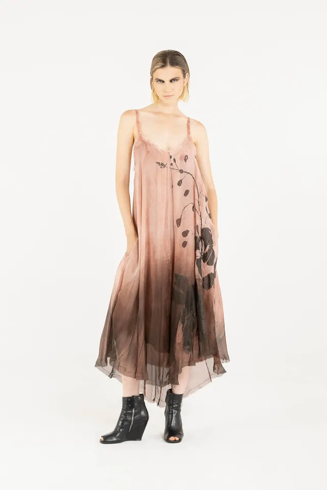 Sanctamuerte Abiti Sottoveste Kleid Viskose Blumen