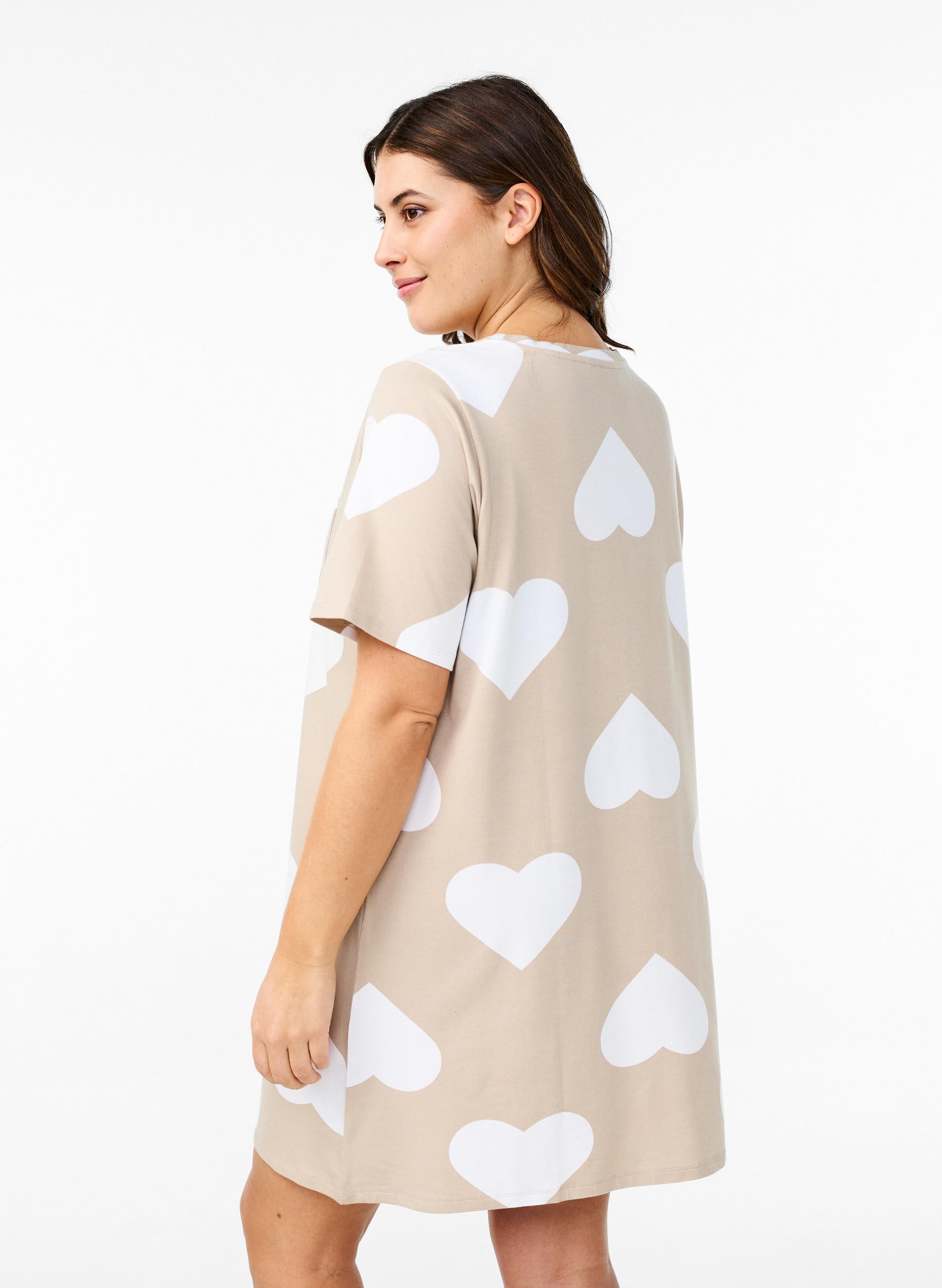 Zizzi Nightwear Shirt Modal Herzen Doeskin große Größen