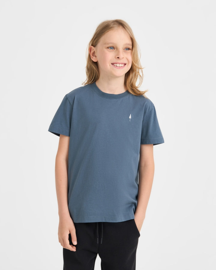 NIKIN TreeShirt Kids T-Shirt Steel Blue Bio-Baumwolle