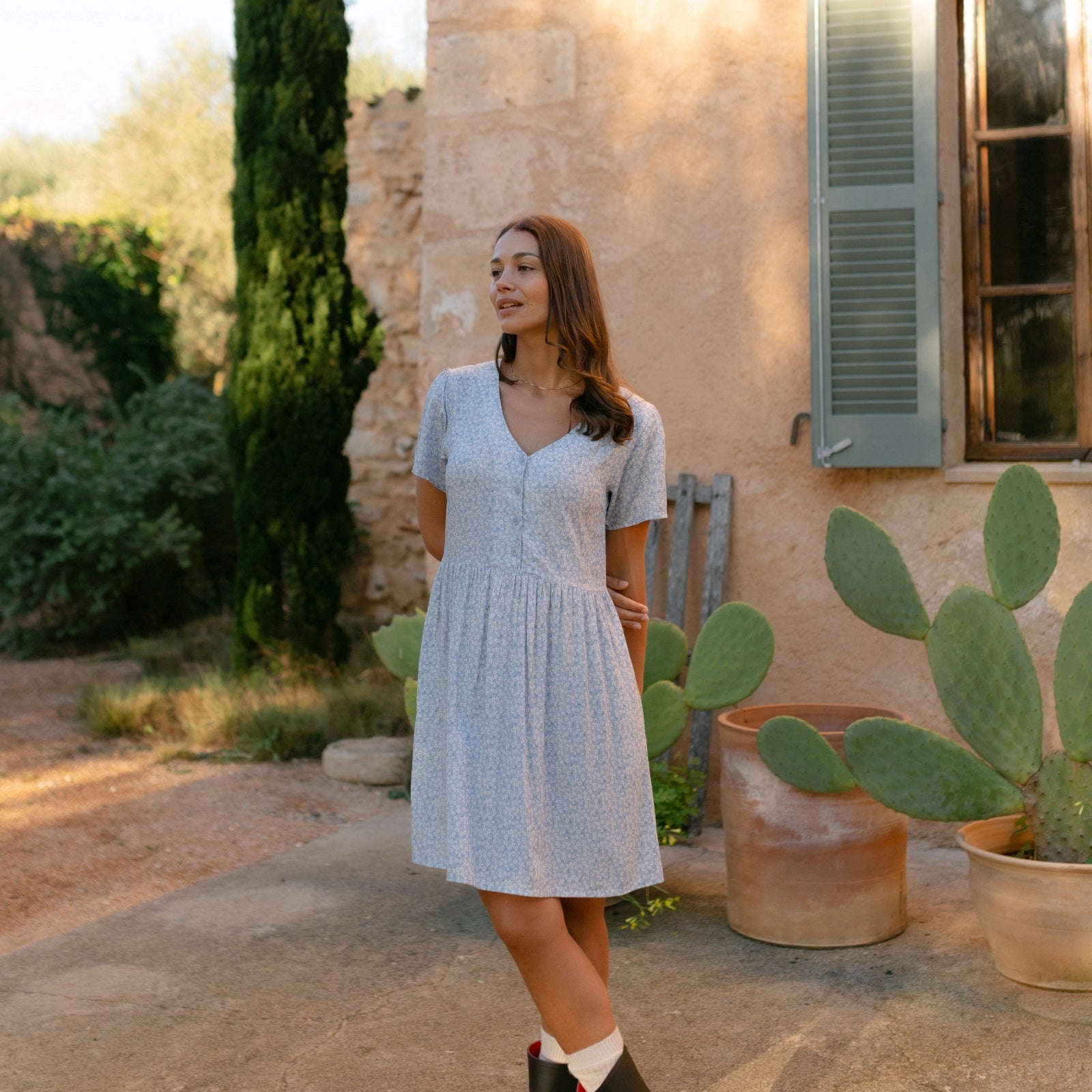 Nordlicht Svante Mini Kleid Blumenmuster Ecovero