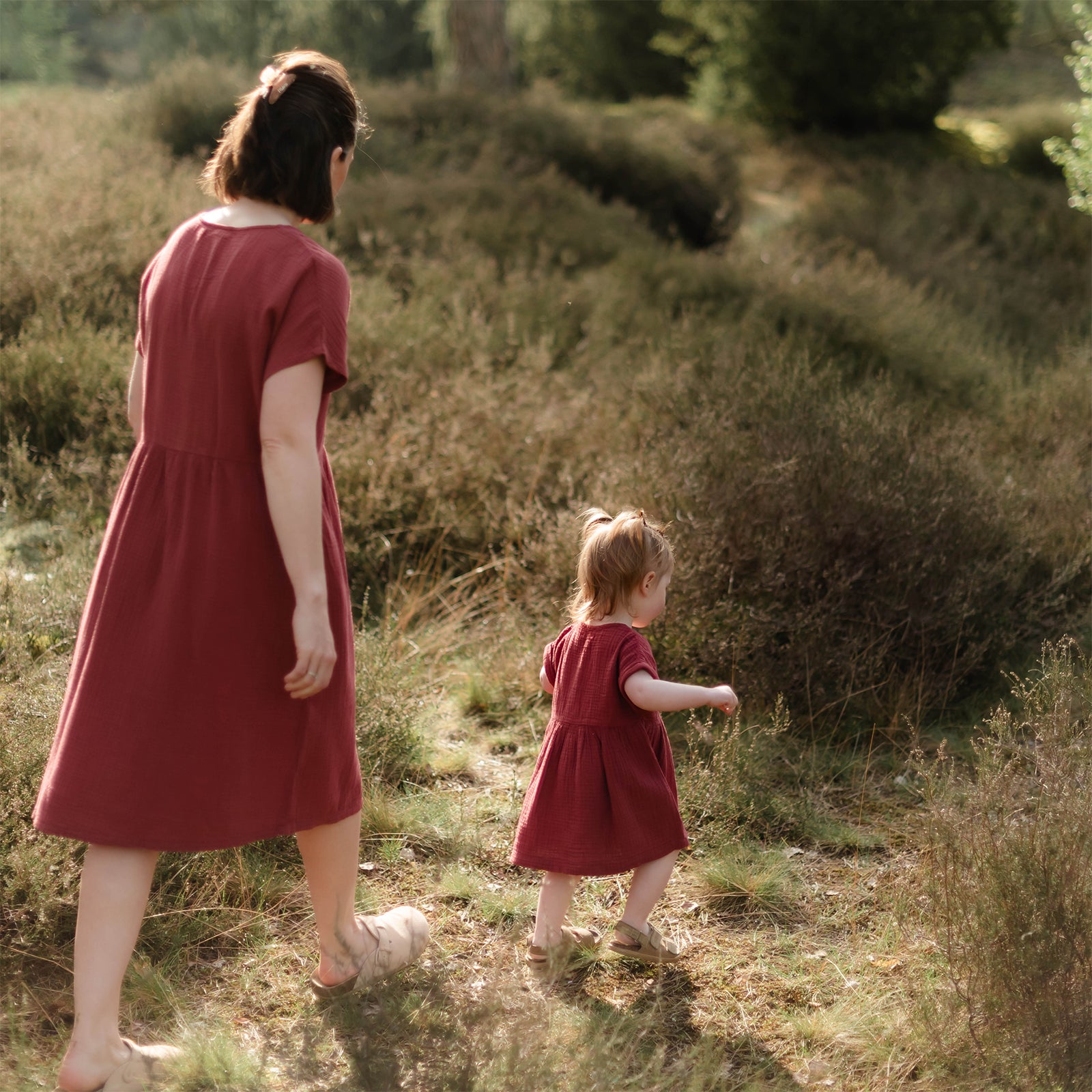 NORDLICHT Kleider Alma Kinder Musselin Kleid rot