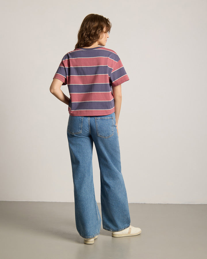 NIKIN TreeShirt Striped T-Shirt Dark Ink-Blush Oversize