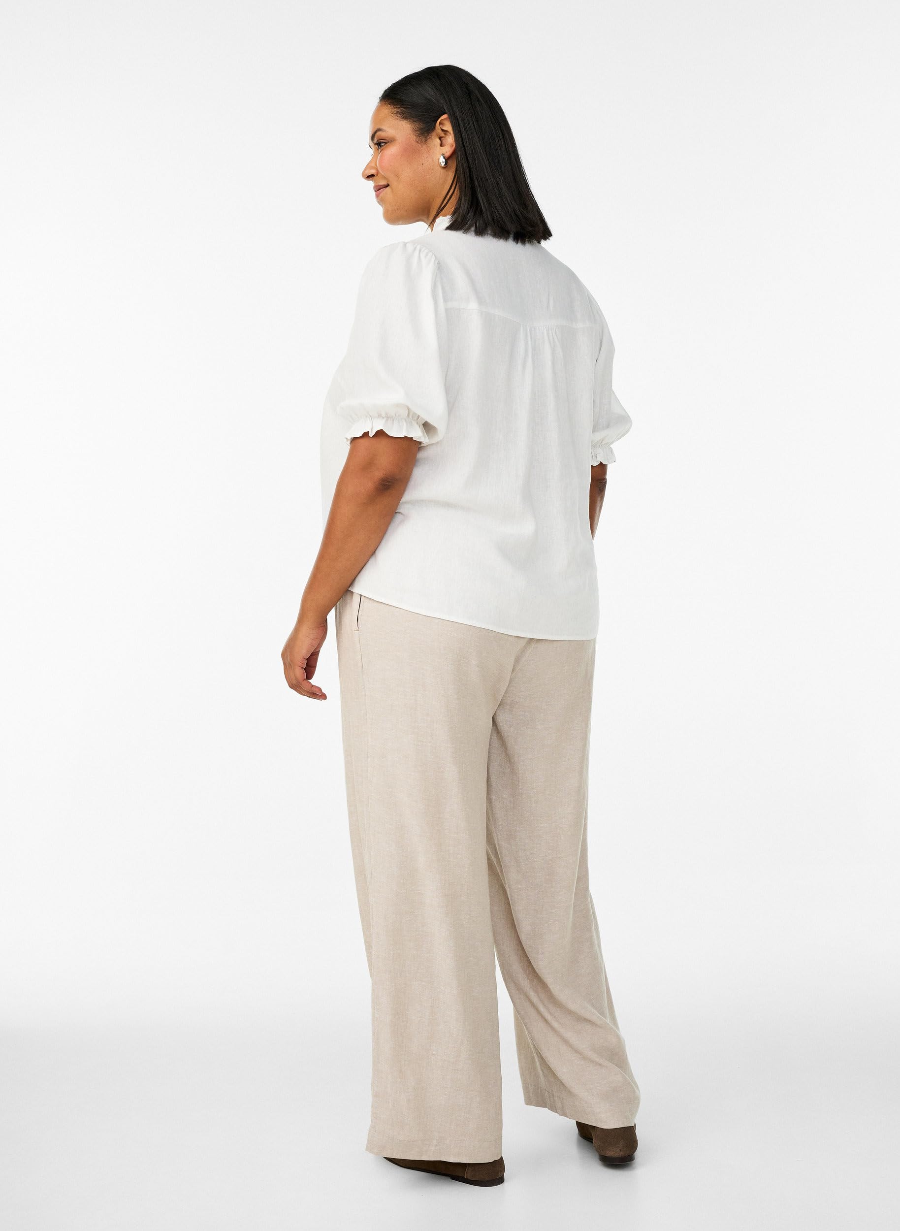 Zizzi Trousers Leinen Hose Viskose Große Größen 42-44