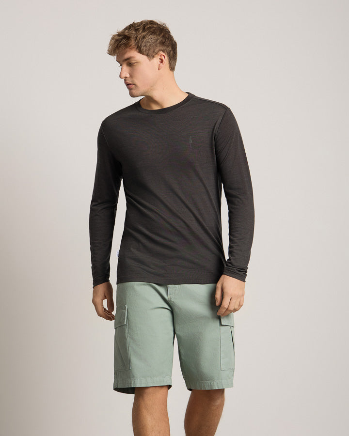 NIKIN TreeShirt Longsleeve Wool Slim Anthrazit Mel