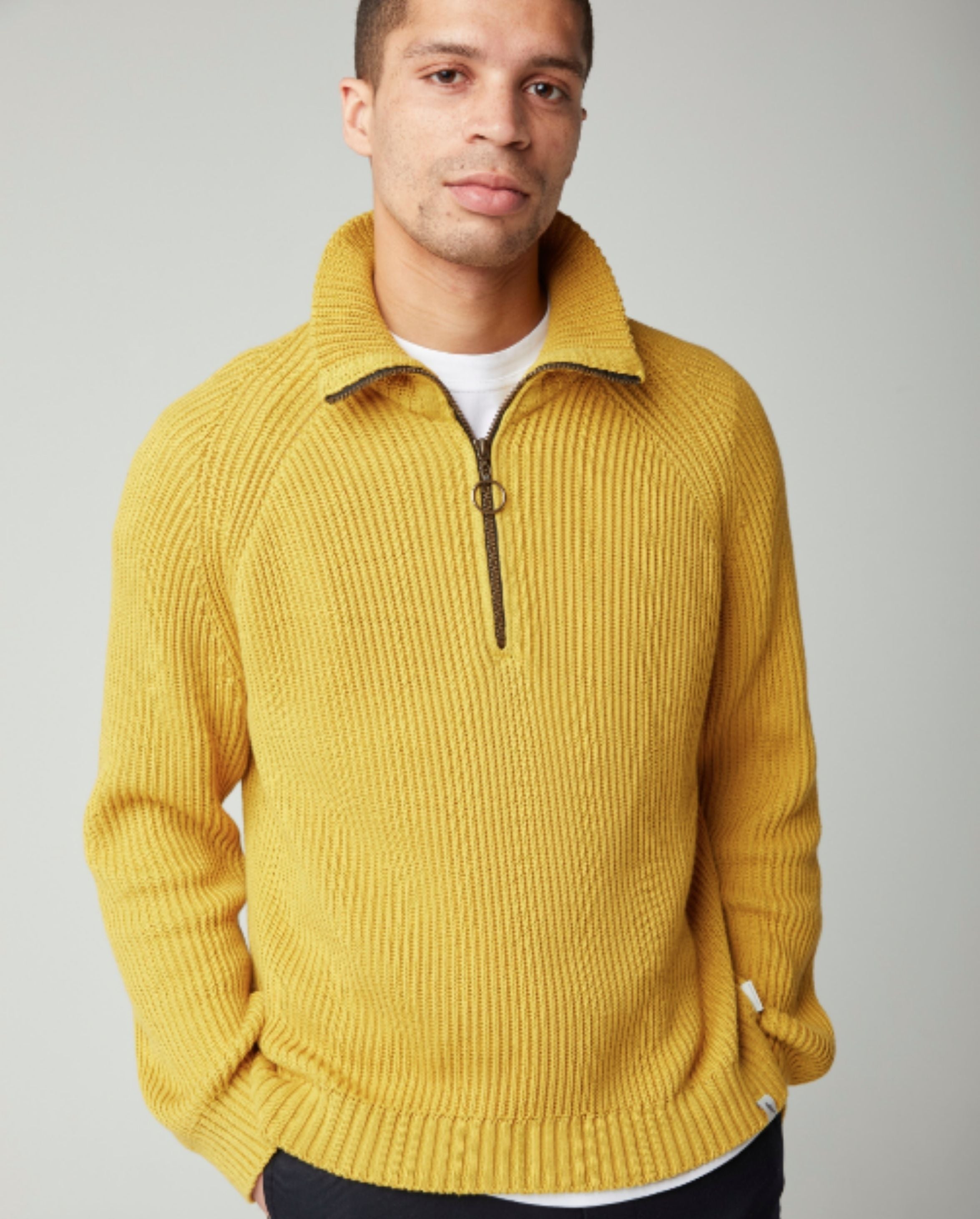Peregrine Felix Quarter Zip Pullover Navy M Baumwolle