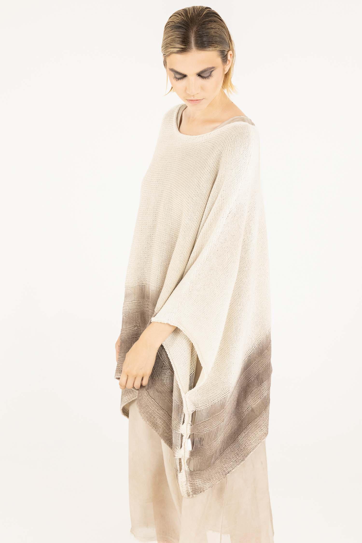 Sanctamuerte Maglieria Poncho Strickponcho Baumwolle