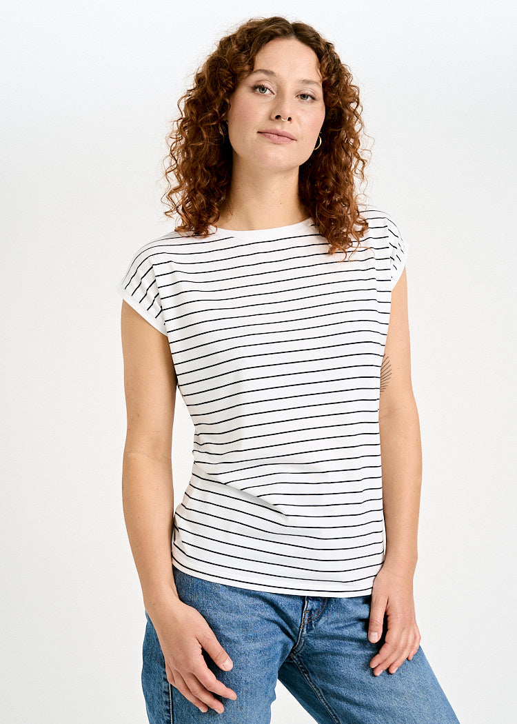 Wijld Elena Thin Stripes Blue Damen T-Shirt Streifen