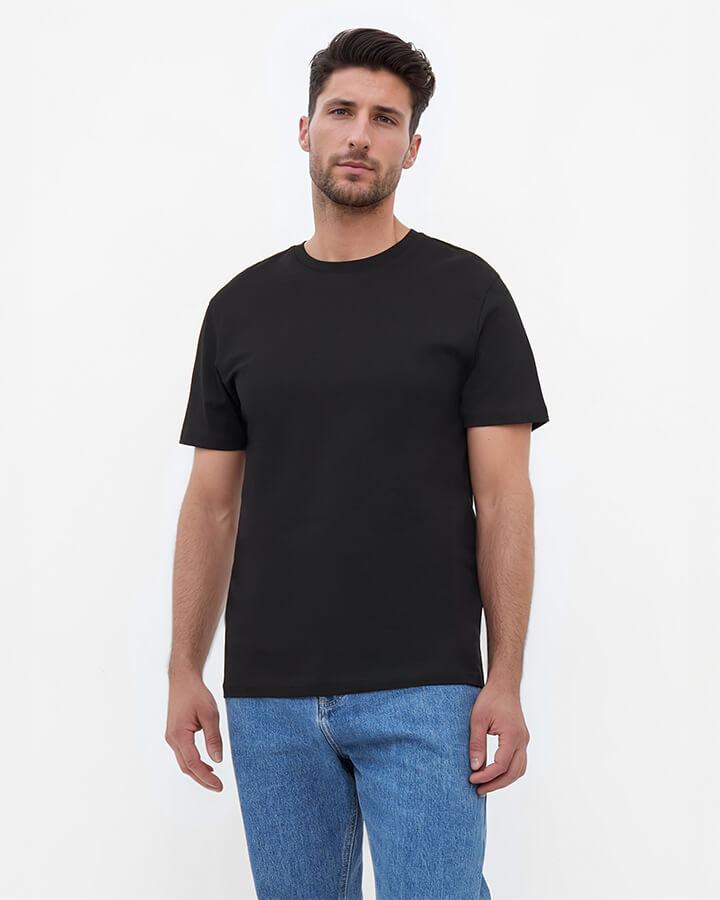 NIKIN TreeShirt Plain T-Shirt schwarz Bio-Baumwolle