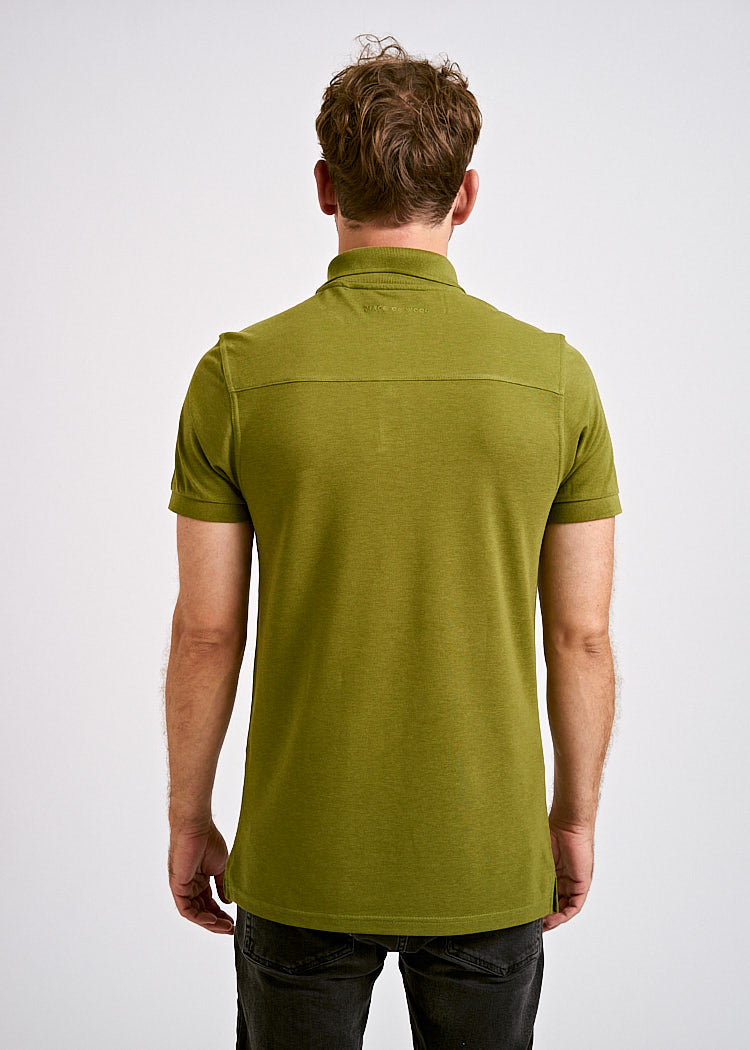 Wijld Polo-Shirt Herren Olive Bio-Baumwolle regular