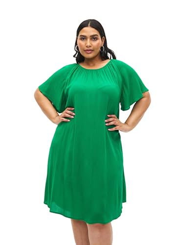 Zizzi Kleid Viskose Rundhals Kurzarm Schwarz 50-52