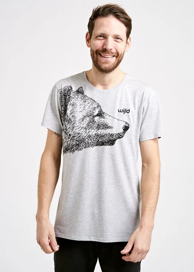 Wijld Bear Woodshirt Herren T-Shirt Print Regular Lyocell