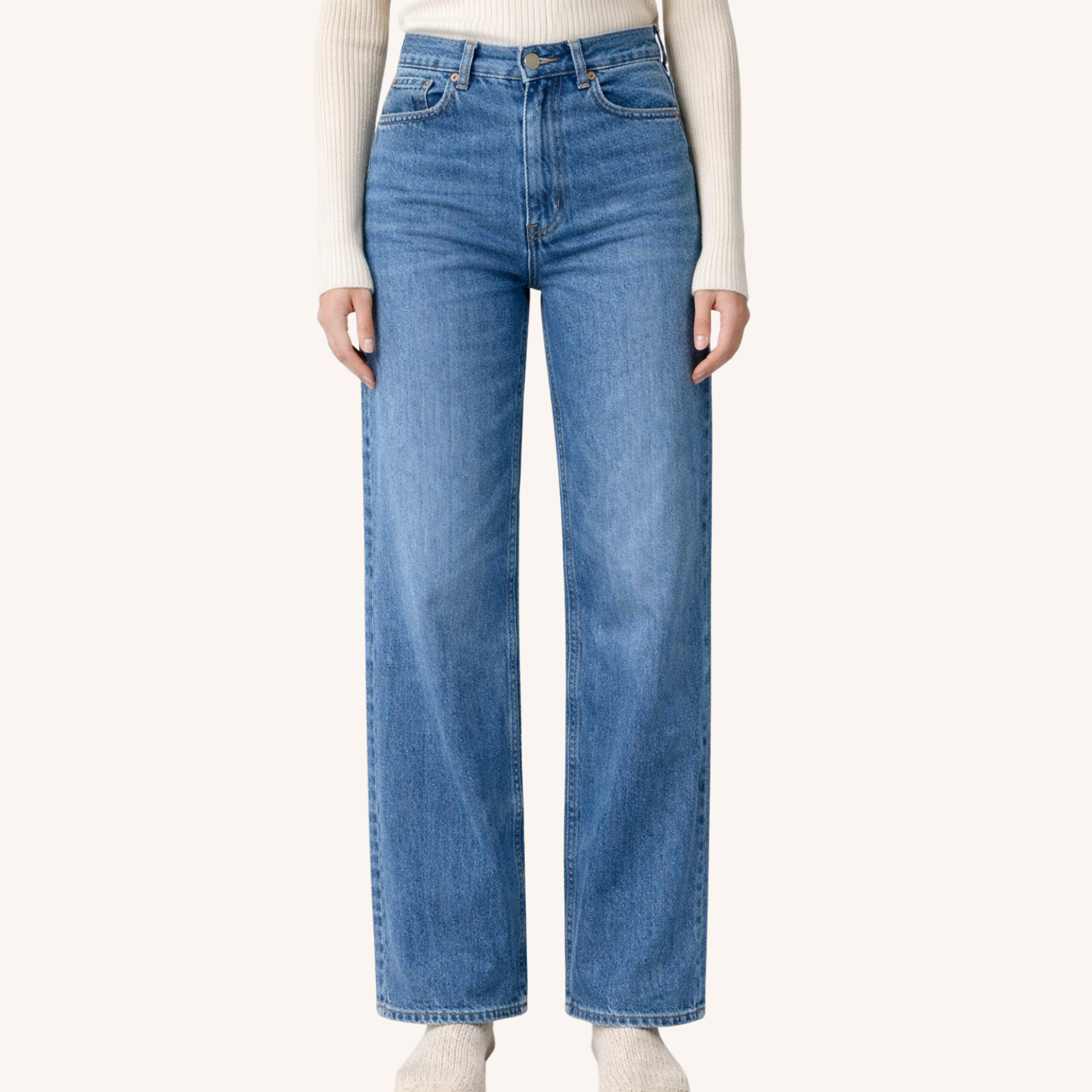 NORDLICHT Dilja Jeans Hose blau High Waist Bio-Baumwolle